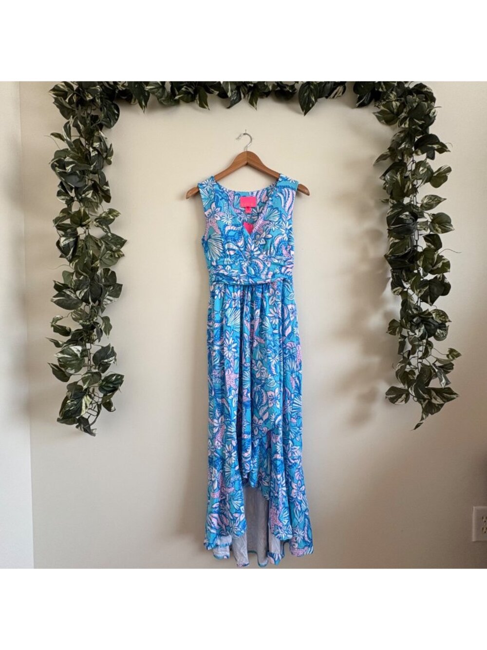 Lilly Pulitzer Moana Maxi Dress Amalfi Blue Multi NWT Women’s Size XS